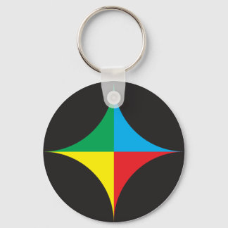 star from colours on black background key ring