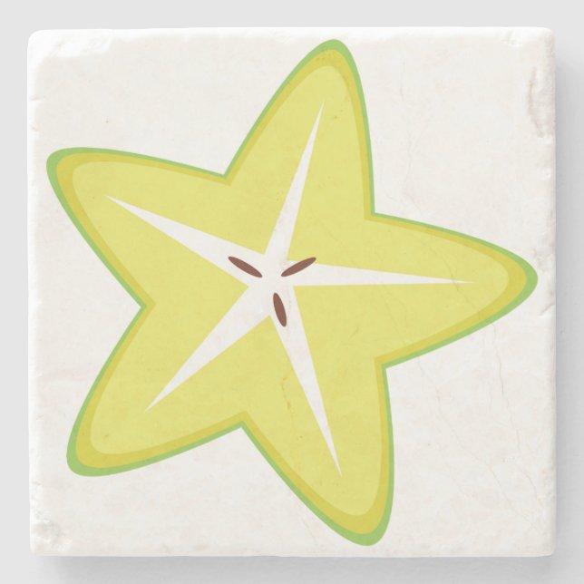 Star Fruit Stone Coaster (Front)