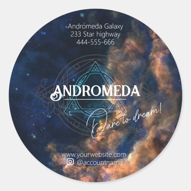 Star galaxy cosmic Business Supplies Packaging Classic Round Sticker (Front)