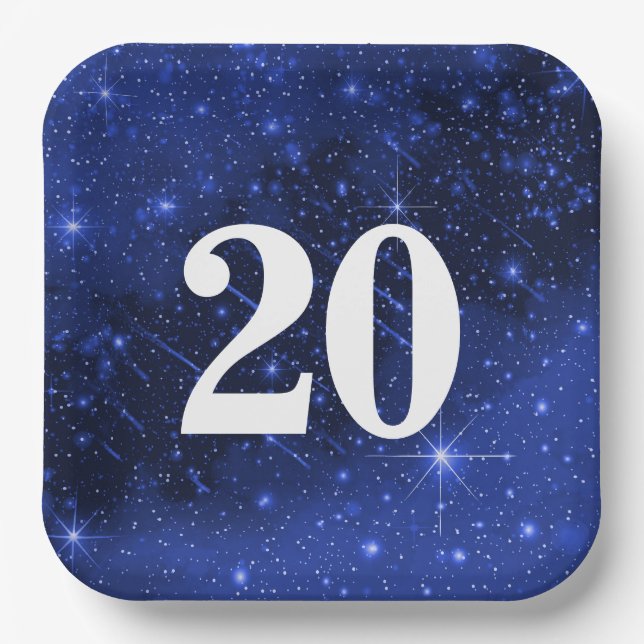 Star Galaxy For 20th Birthday Party      Paper Plate (Front)