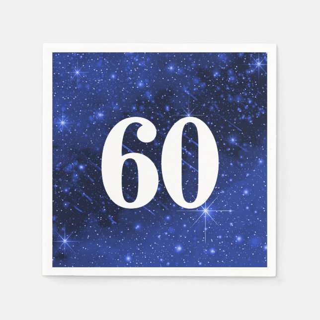 Star Galaxy For 60th Birthday Party Napkin (Front)