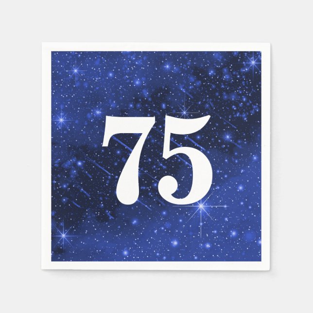 Star Galaxy For 75th Birthday Party  Napkin (Front)