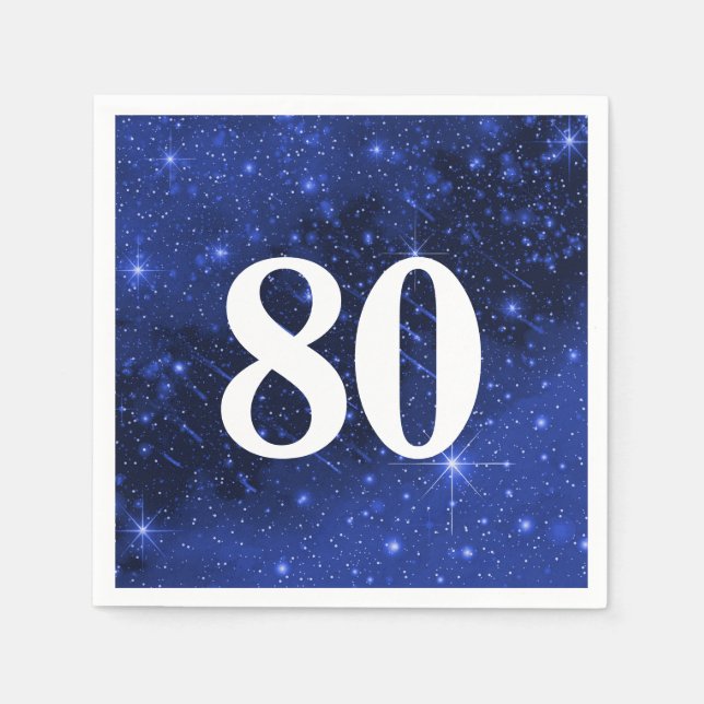 Star Galaxy For 80th Birthday Party  Napkin (Front)
