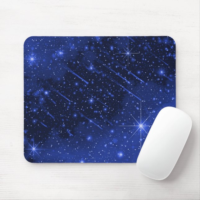 Star Galaxy On Blue  Mouse Mat (With Mouse)