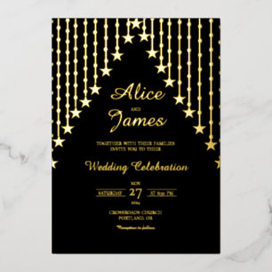 Star Garland Elegant Black Gold Foil Wedding