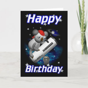 Star Gazer Koala Happy Birthday Card