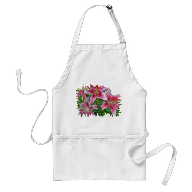 Star Gazer Pink Lilies Apron (Front)
