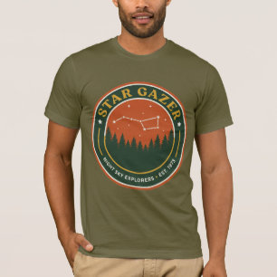 Star Gazer Retro Night Sky Constellation Badge T-Shirt