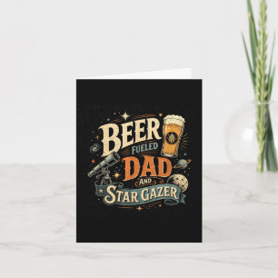 Star gazing beer dad father's day retro 70s card