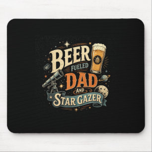 Star gazing beer dad father's day retro 70s mouse mat