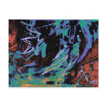 "Star Gazing" Colourful Art Postcard