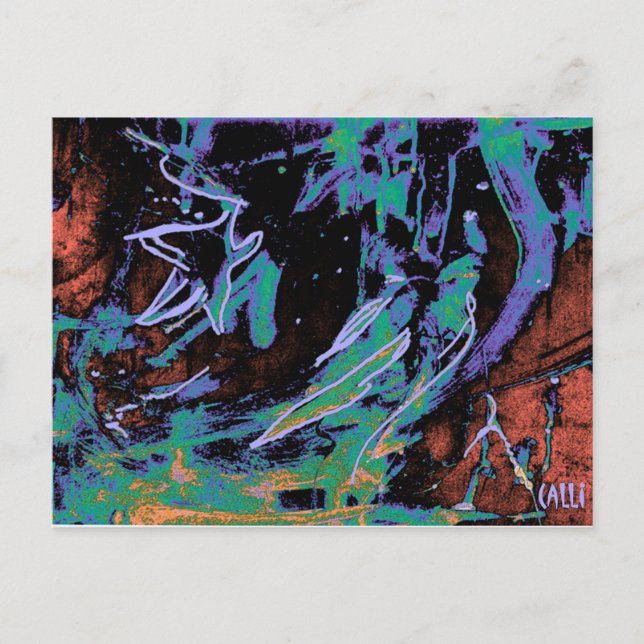 "Star Gazing" Colourful Art Postcard (Front)