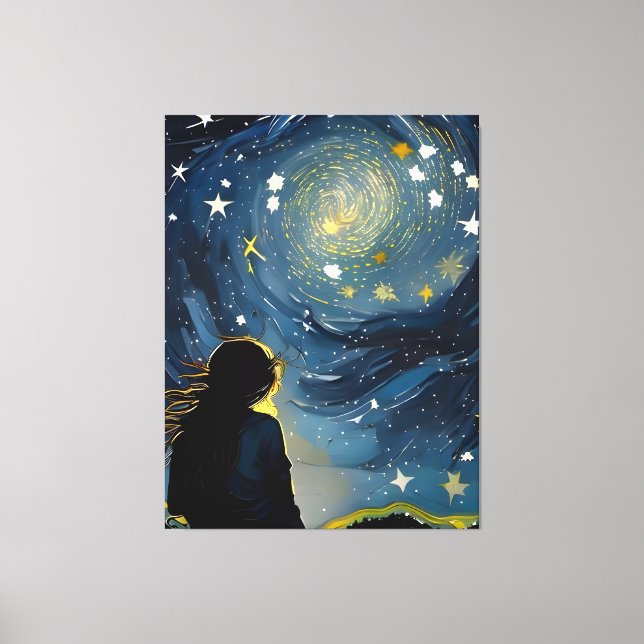 Star Gazing Woman Canvas Print (Front)