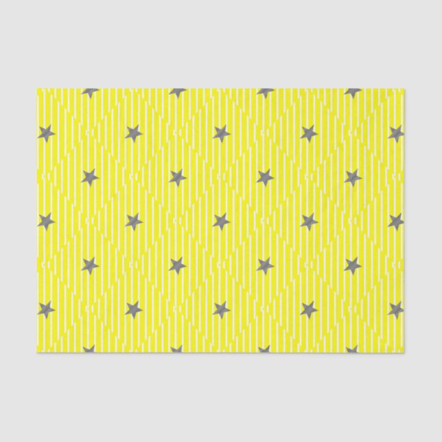 Star - geometric pattern - yellow and white. tissue paper (Front)