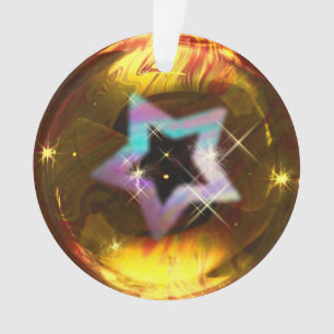 Star Gold Bubble Christmas Ornament