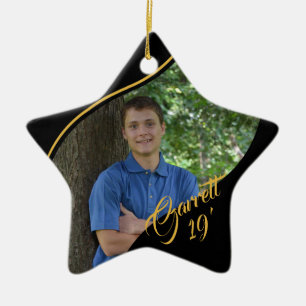 Star Graduate Gold and Black with Year Ceramic Tree Decoration