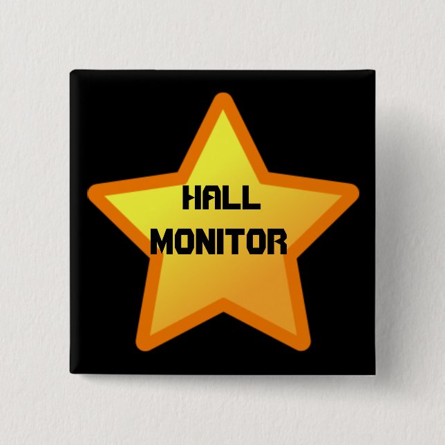star, Hall, Monitor 15 Cm Square Badge (Front)