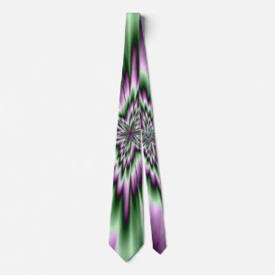 Star in Purple and Green Neck Tie