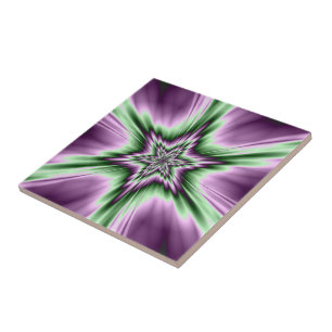 Star in Purple and Green tile