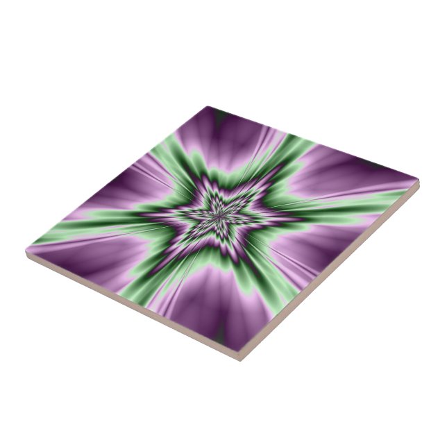Star in Purple and Green tile (Side)