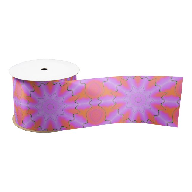 Star In Purple And Orange Satin Ribbon (Spool)