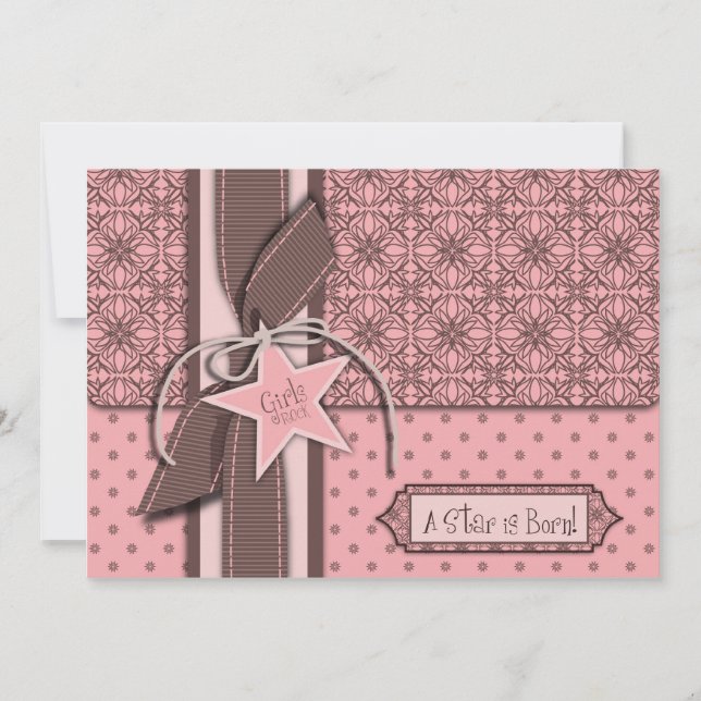 Star is Born Girl Baby Shower Invitation (Front)