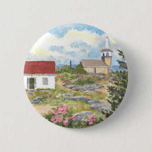 Star Island Room View A View at Isle of Shoals NH 6 Cm Round Badge