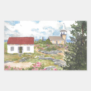 Star Island Room View A View at Isle of Shoals NH Rectangular Sticker