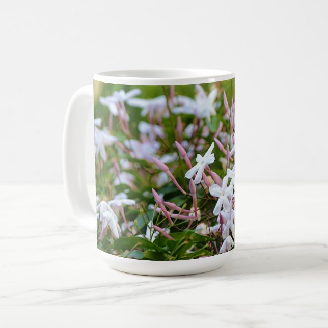 Star Jasmine Flower Floral Pink Mug Coffee Cup (Front Left)