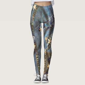 Star jeans leggings