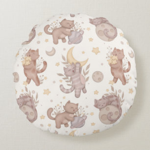 Star Kittens Round Cushion