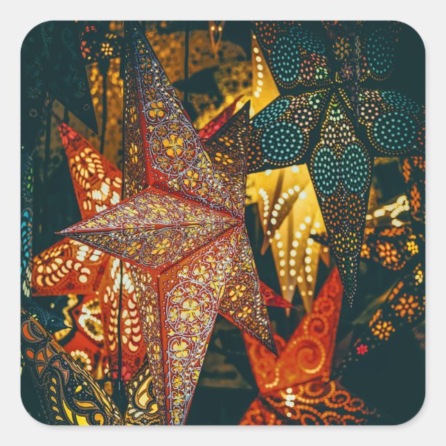 Star Lanterns Square Sticker (Front)