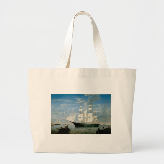 Star Light in Boston Harbour Large Tote Bag (Front)