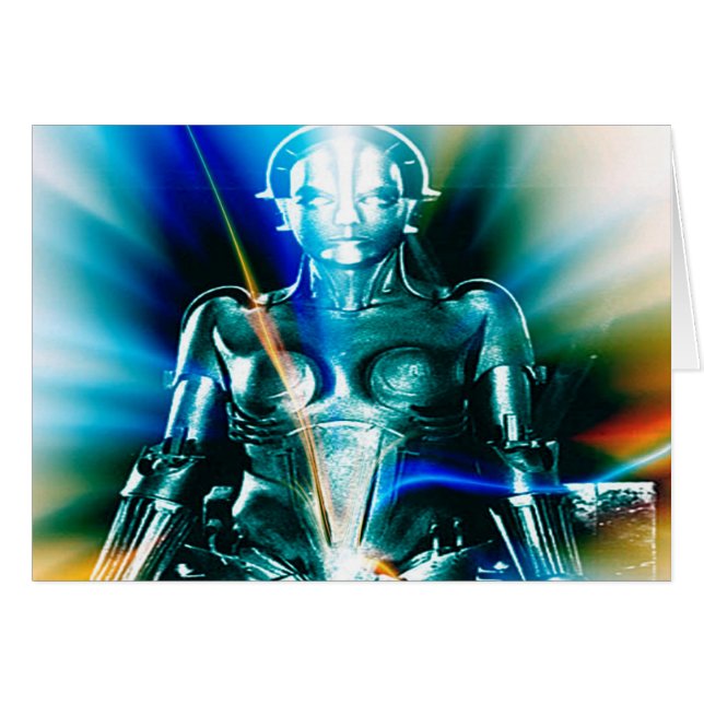 Star Light Robot Greeting Card (Front Horizontal)