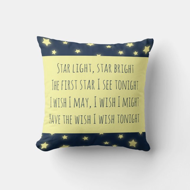 Star Light, Star Bright Baby Shower Nursery Cushion (Front)