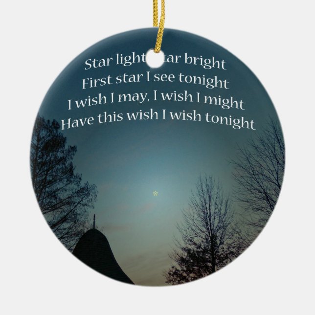 Star Light Star Bright Ceramic Tree Decoration (Front)