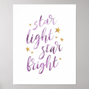 Star light star bright purple typography poster