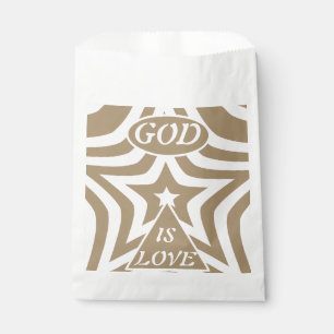 Star Light Taupe "God Is Love"- Minimalist Wedding Favour Bags
