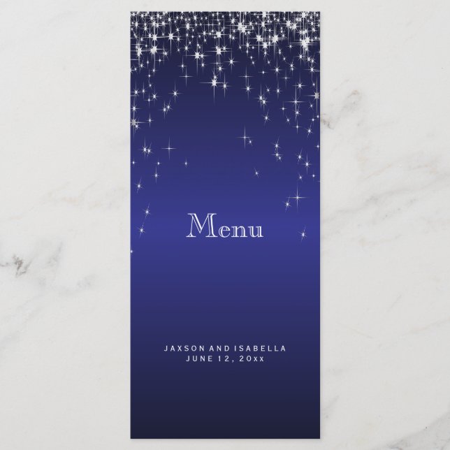 Star Lights in Dark Blue - Menu (Front)