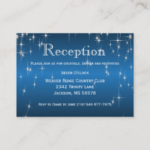 Star Lights in Metallic Blue - Reception Enclosure Card