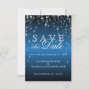 Star Lights in Metallic Blue - Save the Date