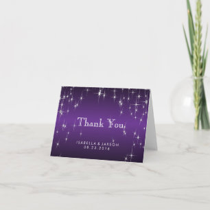 Star Lights in Metallic Purple - Thank You Card