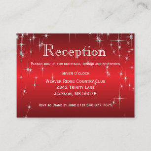 Star Lights in Metallic Red - Reception Enclosure Card