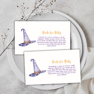 Star Little Boo Witch Hat Books For Baby Shower Enclosure Card