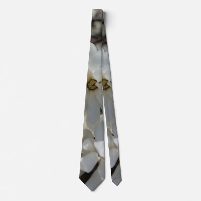 Star Magnolia Blooms Neck Tie (Front)