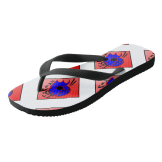 Star-man text with image red, black & blue flip fl flip flops