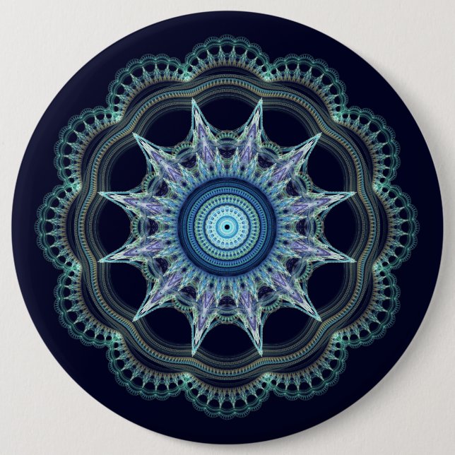 Star mandala 6 cm round badge (Front)