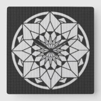 Star Mandala knitting black & white