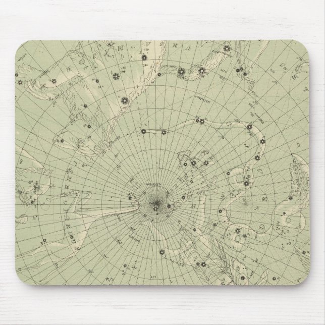 Star map of North polar region Mouse Mat (Front)