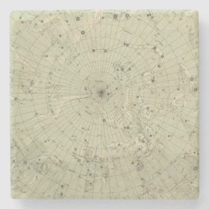 Star map of North polar region Stone Coaster